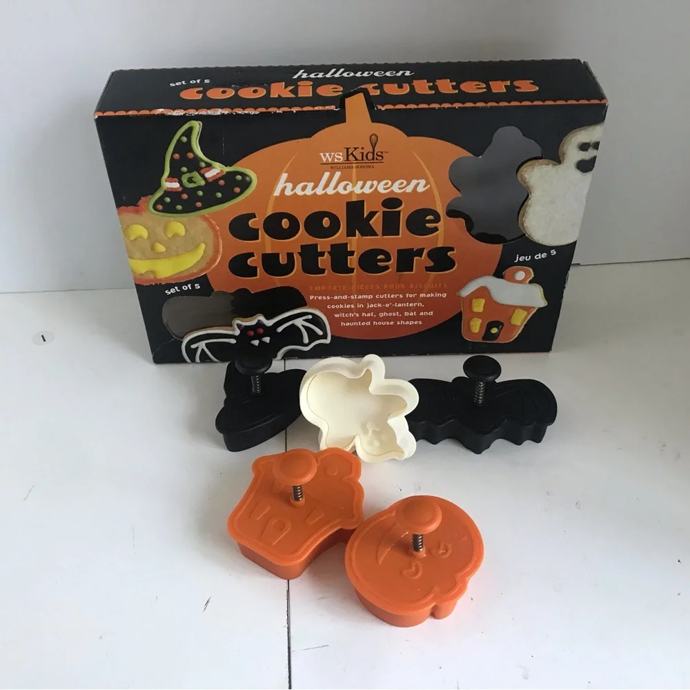 William Sonoma Kids Halloween Cookie Cutters Press-And-Stamp Set Of 5
